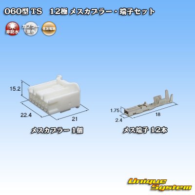 画像1: 住友電装 060型 TS 非防水 12極 メスカプラー・端子セット