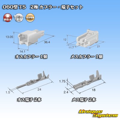 画像5: 住友電装 060型 TS 非防水 2極 カプラー・端子セット