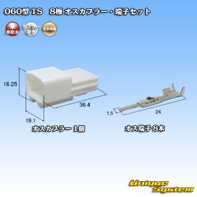 画像1: 住友電装 060型 TS 非防水 8極 オスカプラー・端子セット