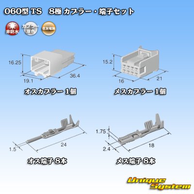 画像5: 住友電装 060型 TS 非防水 8極 カプラー・端子セット