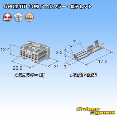 画像5: 住友電装 090型 HD 非防水 10極 メスカプラー・端子セット