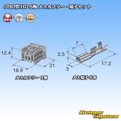 画像4: 住友電装 090型 HD 非防水 6極 メスカプラー・端子セット