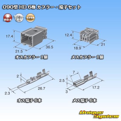 画像5: 住友電装 090型 HD 非防水 6極 カプラー・端子セット