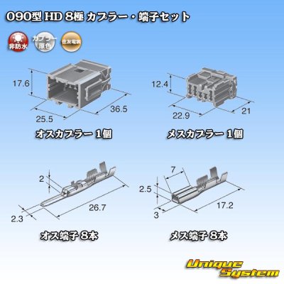 画像5: 住友電装 090型 HD 非防水 8極 カプラー・端子セット