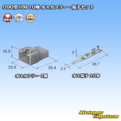 画像4: 住友電装 090型 HM 非防水 10極 オスカプラー・端子セット