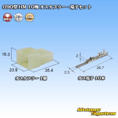 画像1: 住友電装 090型 HM 非防水 10極 オスカプラー・端子セット