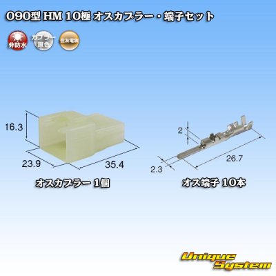 画像1: 住友電装 090型 HM 非防水 10極 オスカプラー・端子セット