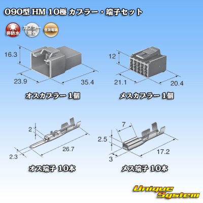 画像5: 住友電装 090型 HM 非防水 10極 カプラー・端子セット
