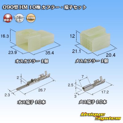 画像1: 住友電装 090型 HM 非防水 10極 カプラー・端子セット