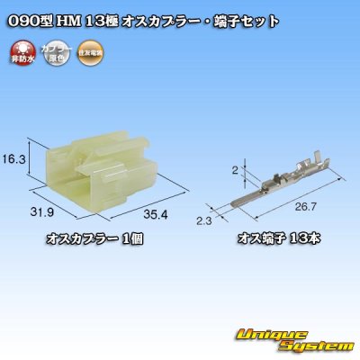 画像1: 住友電装 090型 HM 非防水 13極 オスカプラー・端子セット