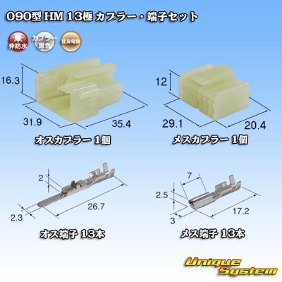 画像1: 住友電装 090型 HM 非防水 13極 カプラー・端子セット