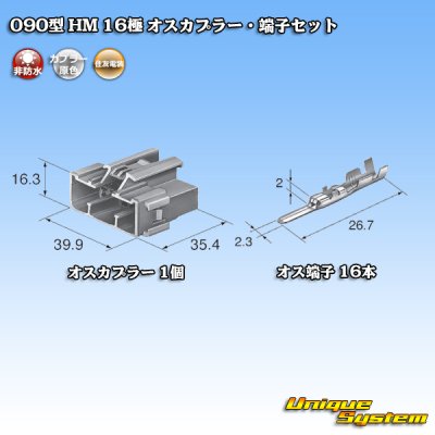 画像5: 住友電装 090型 HM 非防水 16極 オスカプラー・端子セット