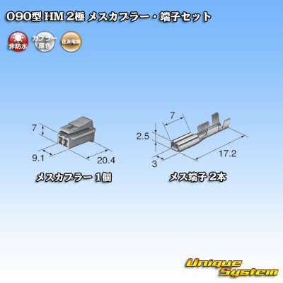 画像4: 住友電装 090型 HM 非防水 2極 メスカプラー・端子セット