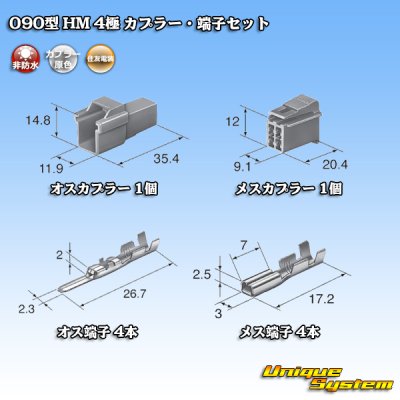 画像5: 住友電装 090型 HM 非防水 4極 カプラー・端子セット