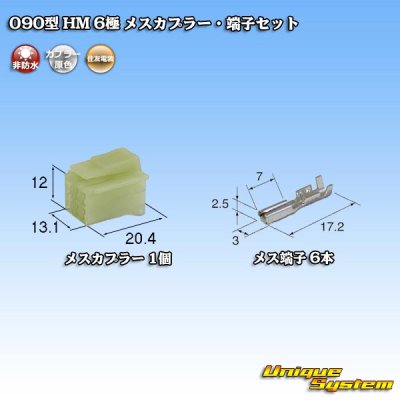 画像1: 住友電装 090型 HM 非防水 6極 メスカプラー・端子セット