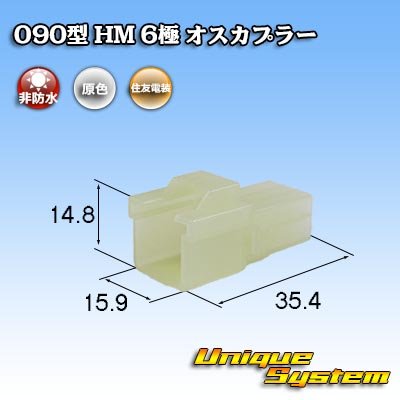 画像1: 住友電装 090型 HM 非防水 6極 オスカプラー