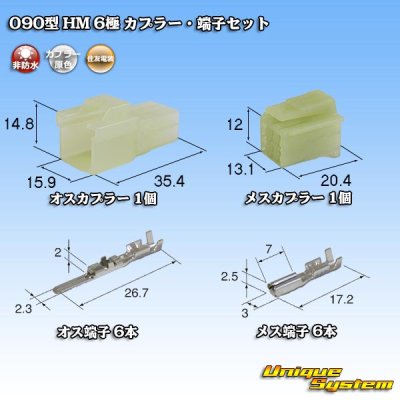 画像1: 住友電装 090型 HM 非防水 6極 カプラー・端子セット