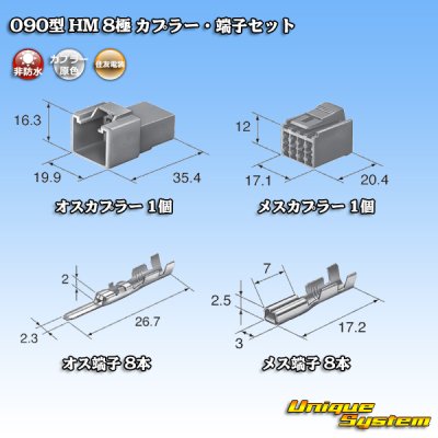 画像5: 住友電装 090型 HM 非防水 8極 カプラー・端子セット