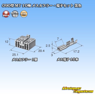 画像4: 住友電装 090型 MT 非防水 10極 メスカプラー・端子セット 黒色