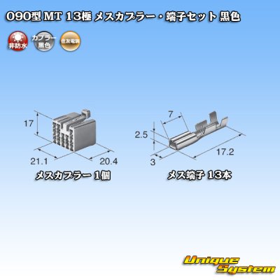 画像4: 住友電装 090型 MT 非防水 13極 メスカプラー・端子セット 黒色