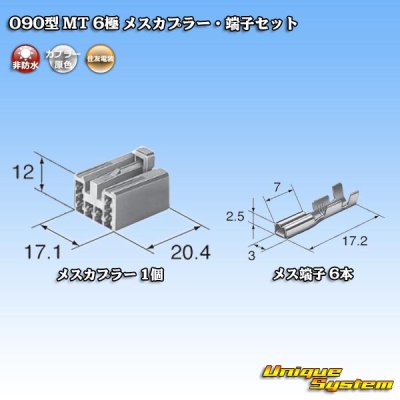 画像5: 矢崎総業 090型I 非防水 6極 メスカプラー・端子セット タイプ2