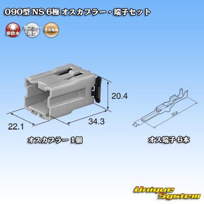 画像5: 住友電装 090型 NS 非防水 6極 オスカプラー・端子セット