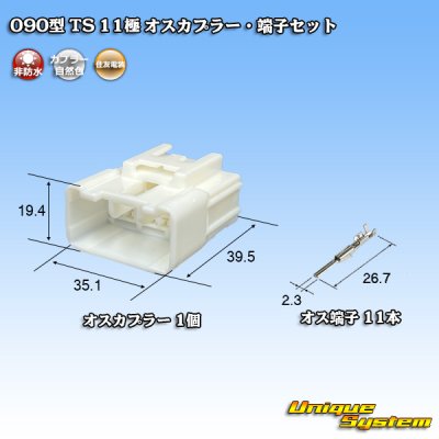 画像1: 住友電装 090型 TS 非防水 11極 オスカプラー・端子セット