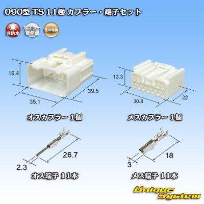 画像1: 住友電装 090型 TS 非防水 11極 カプラー・端子セット
