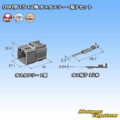 画像4: 住友電装 090型 TS 非防水 12極 オスカプラー・端子セット