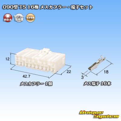 画像1: 住友電装 090型 TS 非防水 16極 メスカプラー・端子セット