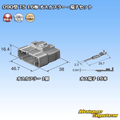 画像5: 住友電装 090型 TS 非防水 16極 オスカプラー・端子セット