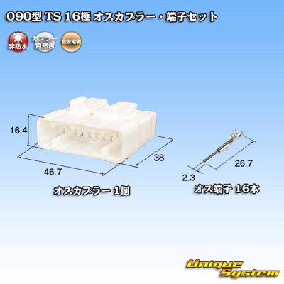 画像1: 住友電装 090型 TS 非防水 16極 オスカプラー・端子セット