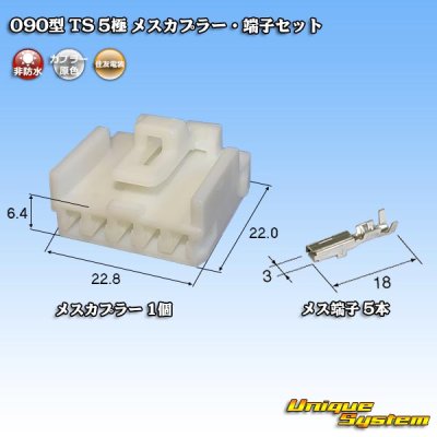 画像1: 住友電装 090型 TS 非防水 5極 メスカプラー・端子セット