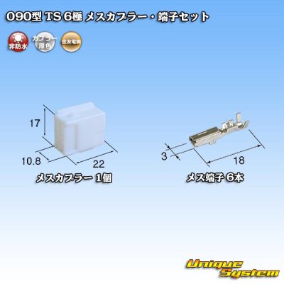 画像1: 住友電装 090型 TS 非防水 6極 メスカプラー・端子セット