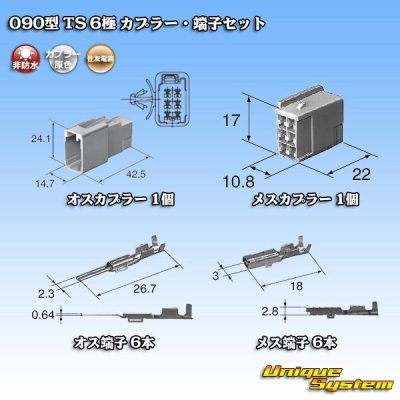 画像5: 住友電装 090型 TS 非防水 6極 カプラー・端子セット