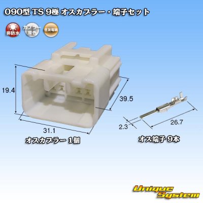 画像1: 住友電装 090型 TS 非防水 9極 オスカプラー・端子セット