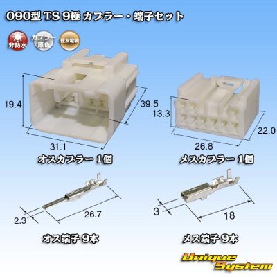 画像1: 住友電装 090型 TS 非防水 9極 カプラー・端子セット