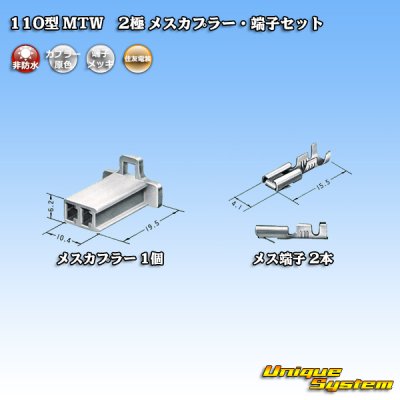 画像4: 住友電装 110型 MTW 非防水 2極 メスカプラー・端子セット