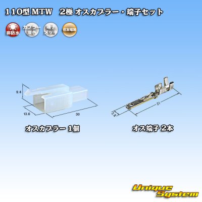 画像1: 住友電装 110型 MTW 非防水 2極 オスカプラー・端子セット