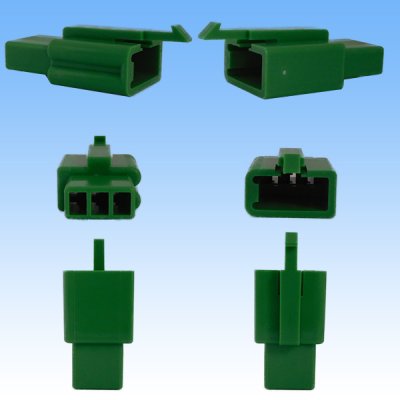 画像2: 住友電装 110型 MTW 非防水 3極 オスカプラー・端子セット 緑色