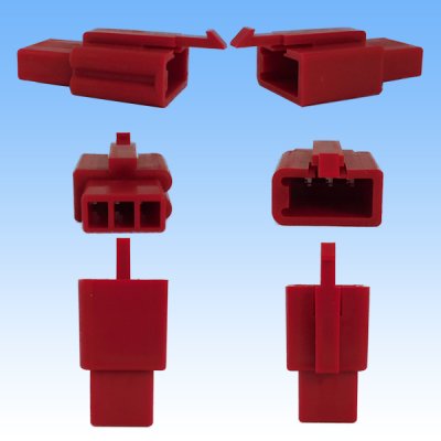 画像2: 住友電装 110型 MTW 非防水 3極 オスカプラー・端子セット 赤色
