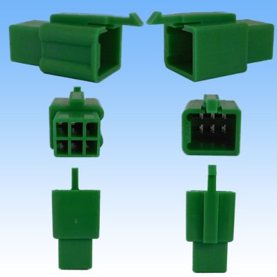 画像2: 住友電装 110型 MTW 非防水 6極 カプラー・端子セット 緑色