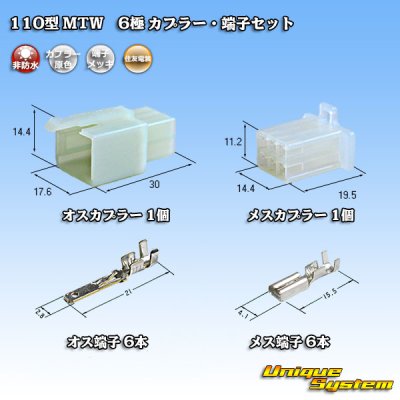 画像1: 住友電装 110型 MTW 非防水 6極 カプラー・端子セット