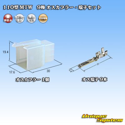 画像1: 住友電装 110型 MTW 非防水 9極 オスカプラー・端子セット