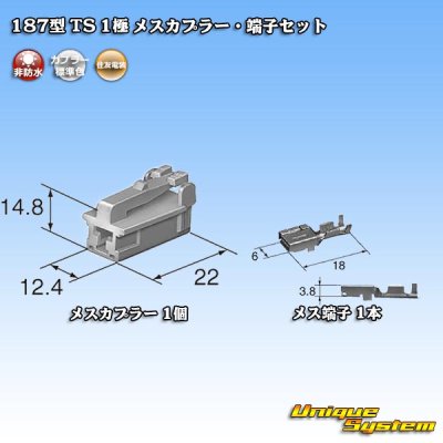 画像5: 住友電装 187型 TS 非防水 1極 メスカプラー・端子セット