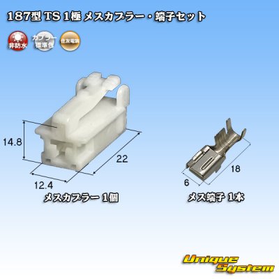 画像1: 住友電装 187型 TS 非防水 1極 メスカプラー・端子セット