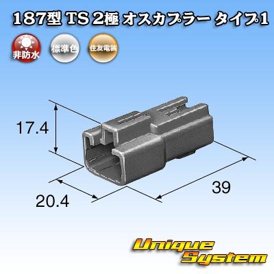 画像4: 住友電装 187型 TS 非防水 2極 オスカプラー タイプ1