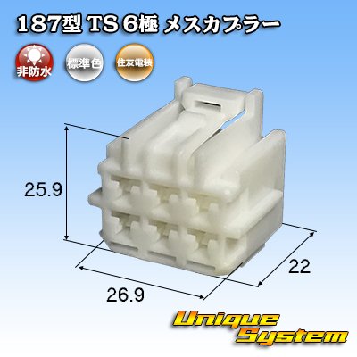 画像1: 住友電装 187型 TS 非防水 6極 メスカプラー タイプ1