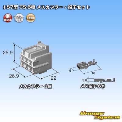 画像5: 住友電装 187型 TS 非防水 6極 メスカプラー・端子セット タイプ1