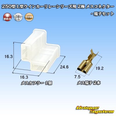 画像1: 住友電装 250型 L型ウインカーリレーシリーズ用 非防水 2極 メスコネクター・端子セット